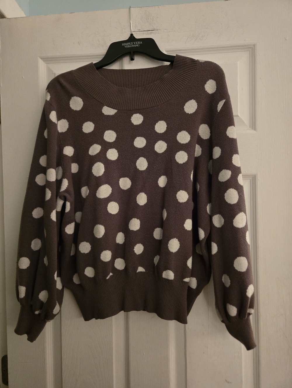 Soft And Stretchy Free Assembly Army Green Polka Dot Sweater
